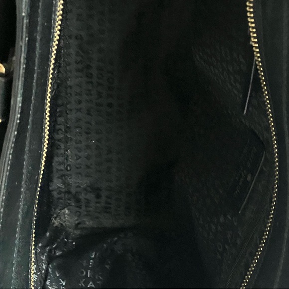 ⭐️ LOW START ⭐️ KATE SPADE JOHANNA WESLEY PL LEATHER SUEDE SATCHEL TOTE BLACK - Picture 7 of 10